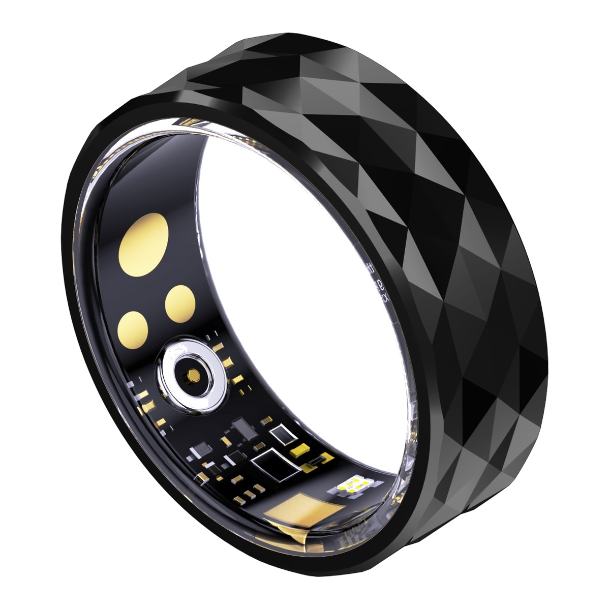 SR-109 Faceted Carbon Smart Ring